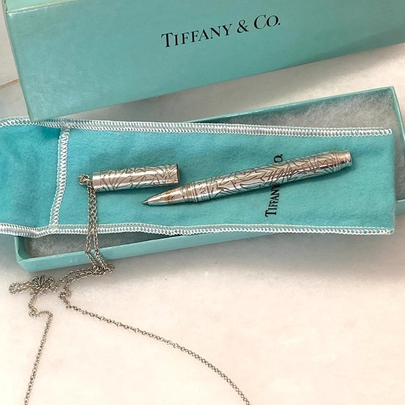 Vintage TIFFANY & CO 925 Sterling Silver Rare Ballpoint Pen with Necklace - Picture 12 of 16